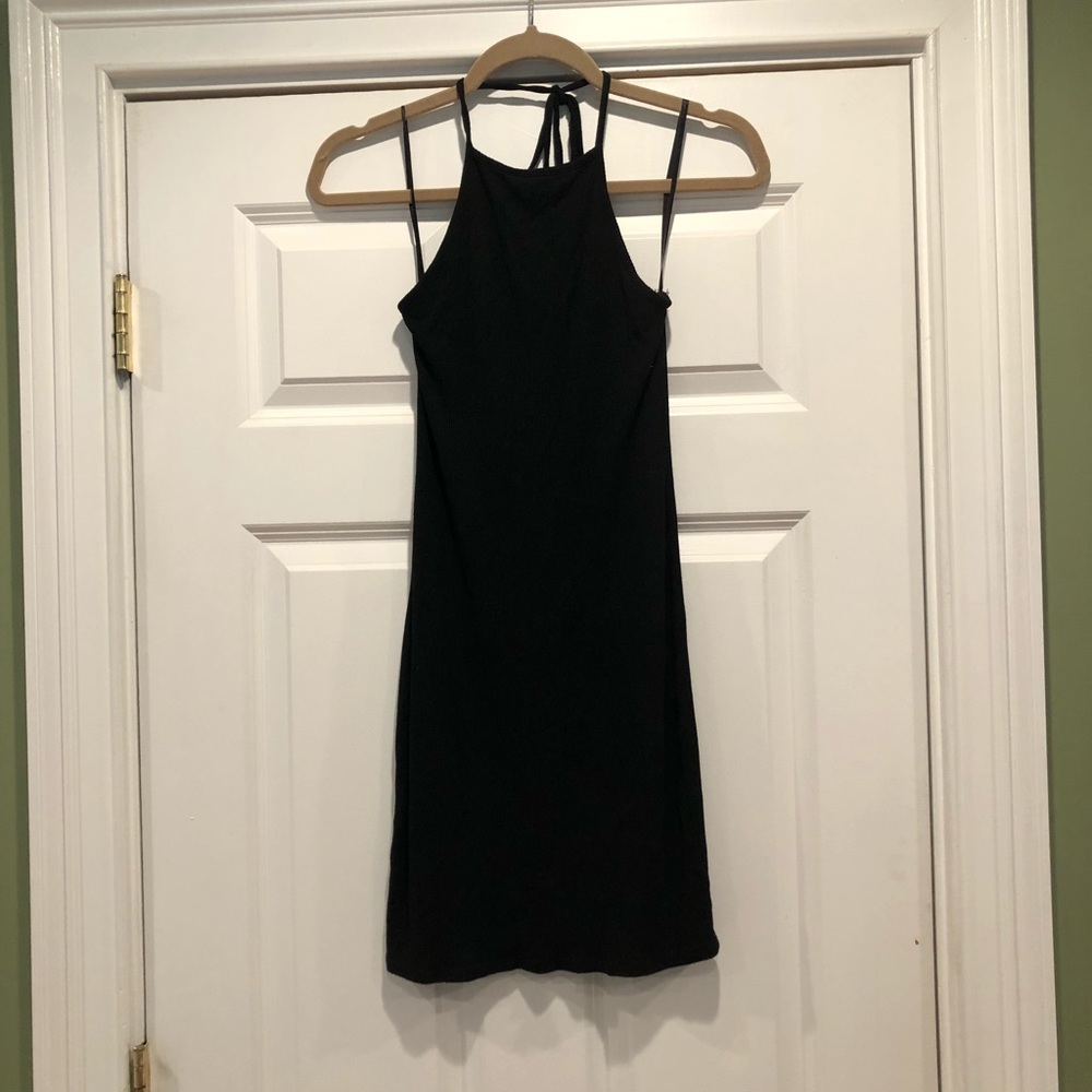 Black halter dress